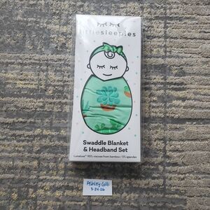 New Little Sleepies Succulent Love Swaddle And Headband Set